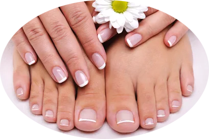 French manicure and pedicure